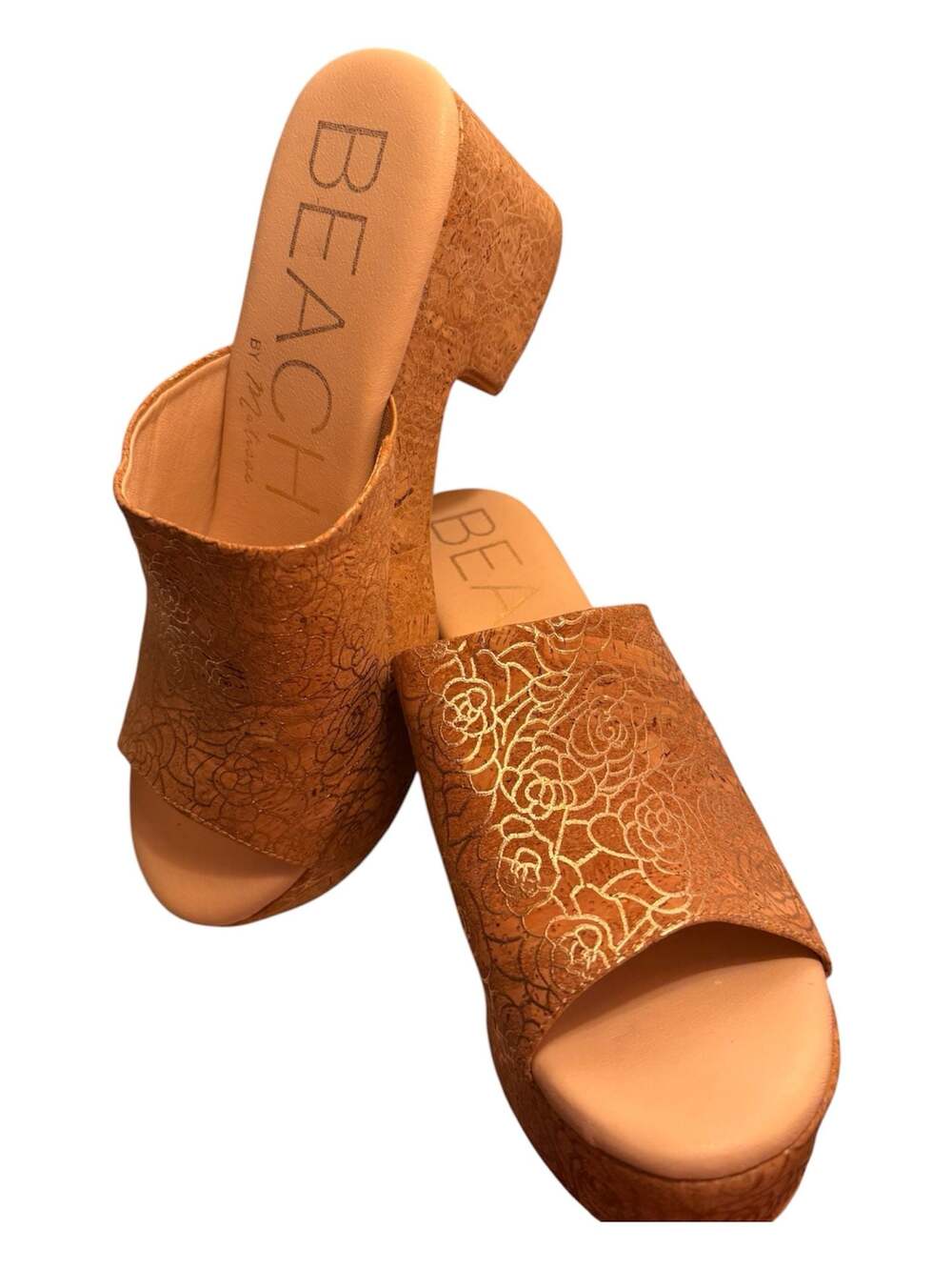 Beach by Matisse Terry Platform Slide Sandals in Rose Cork - Picture 2 of 6